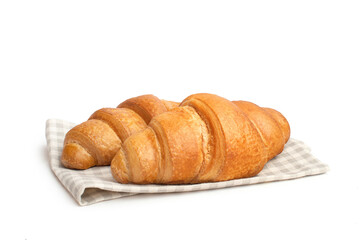 fresh croissants on a white isolated background