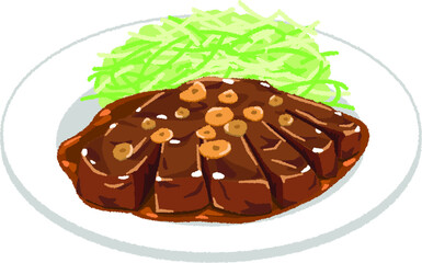 トンテキのイラスト