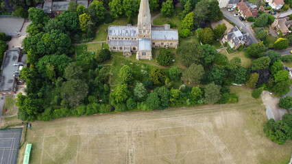 Aerial view of Leighton Buzzard Town of England Unite Kingdom