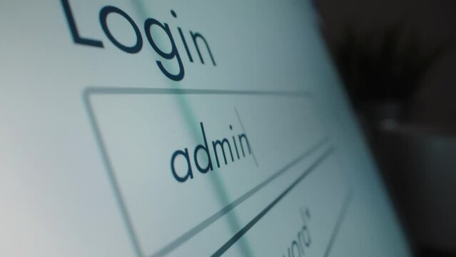 Motorized moving shot of logging in as administrator, shot with macro probe lens
