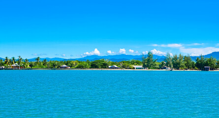 The beauty of the tropical beach of Bolihutuo. Gorontalo, Indonesia
