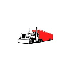 Trucking company ready made logo. 18 wheeler semi truck logo vector related industry