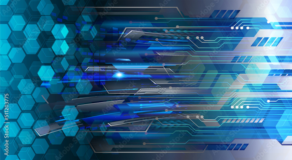 Wall mural cyber circuit future technology concept background
