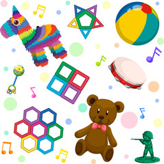 Children toy seamless pattern