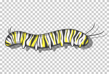 Naklejka premium Caterpillar in cartoon style