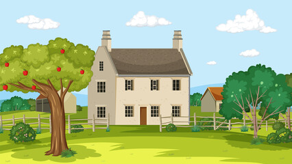 Obraz na płótnie Canvas Houses in the rural area