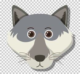 Cute fox head in flat cartoon style