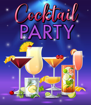 Cocktails Party Sparkling Background