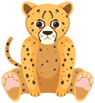 Cute cheetah in flat style