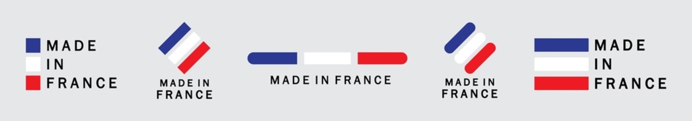 Made in France logo, Made in France labels. France product sticker, Vector illustration