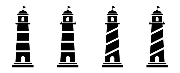 Light house icon. Mercusuar tower icon, vector illustration