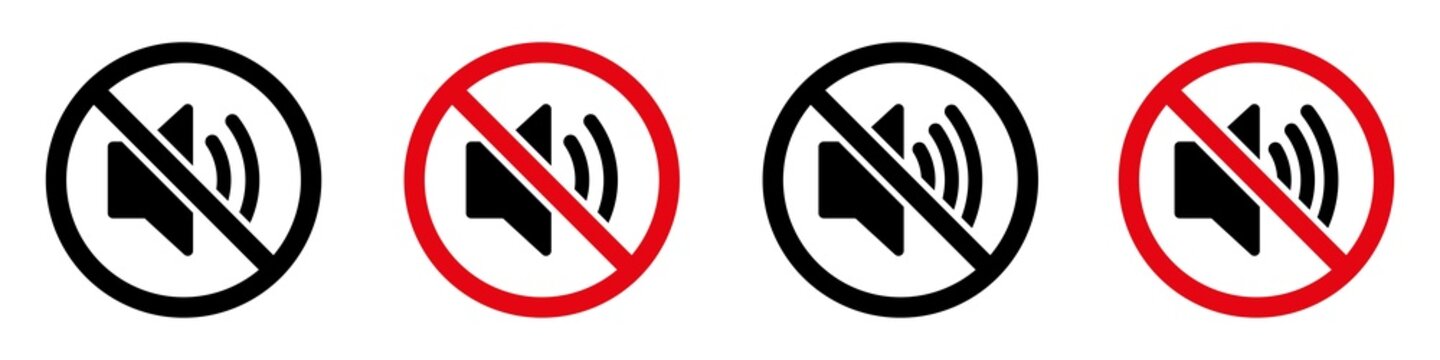No sound icon. No speaker icon. No volume icon, vector illustration
