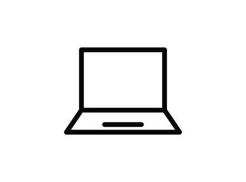 Laptop icon with line style and perfect pixel icon