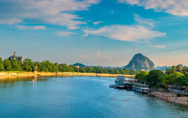 Obraz premium Chuanshan Park and nanxishan Park in Guilin, Guangxi, China