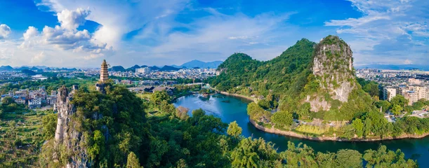 Wanddecoratie Guilin Chuanshan Park en Nanxishan Park in Guilin, Guangxi, China  © Weiming