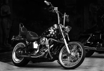 Fototapeta na wymiar motorcycle on black background