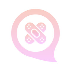 bandage chat logo gradient design template icon