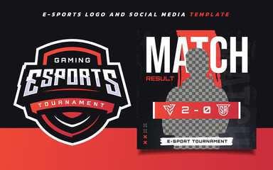 Set of Match Result E-sports Gaming Banner Template for social media and Gaming Tournament Logo © Akito Studio