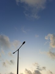 A single streetlight on somewhere