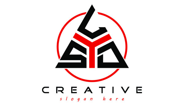 SLD three letter creative triangle shape in circle logo design vector template. typography logo | Letter mark logo | initial logo | wordmark logo | minimalist logo | gaming logo | emblem logo
