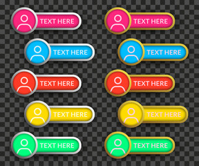 modern colorful name tag label template design vector
