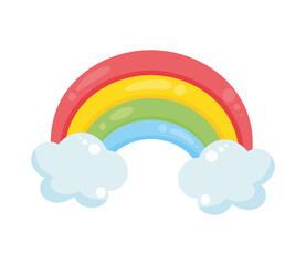 rainbow with clouds