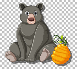 Black bear cartoon character isolated