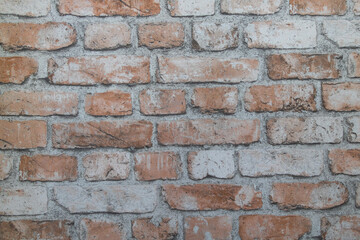Close up shot of a textured brick wall background
