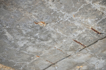 Renovating the plaster ceiling in the house. Construction site under renovation in an old building.