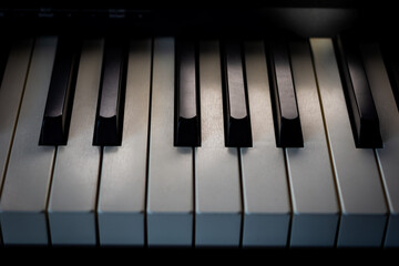 Fototapeta na wymiar Close up of Electronic digital piano keys.