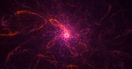 3D rendering abstract multicolor fractal light background