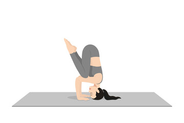 Tripod Headstand Prep Knees On Elbow, Catur Svanasana Sirsasana Janu Kurpara