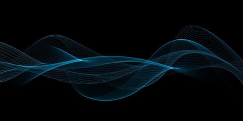 Abstract background with flowing grid line. Dynamic waves
