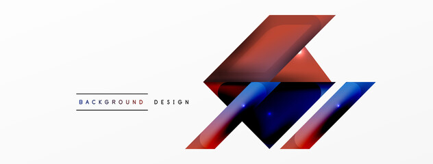 Dynamic 3d geometric abstract background. Triangles and other simple forms composition. Vector Illustration For Wallpaper, Banner, Background, Card, Book Illustration, landing page