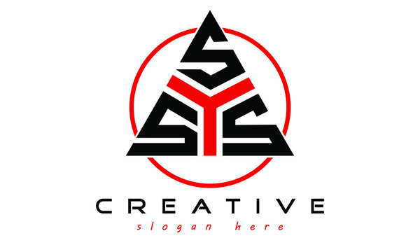 SSS three letter creative triangle shape in circle logo design vector template. typography logo | Letter mark logo | initial logo | wordmark logo | minimalist logo | gaming logo | emblem logo

