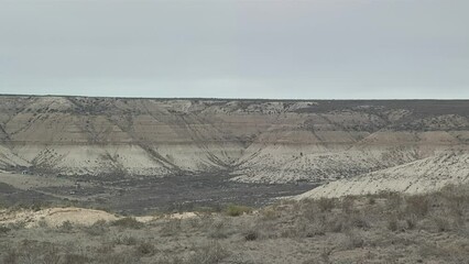 "Bardas" (Cliffs) near Gaiman, in the Arid Argentine Patagonia, Chubut Province, Argentina.