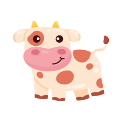 Obraz na płótnie Canvas cute cow farm animal