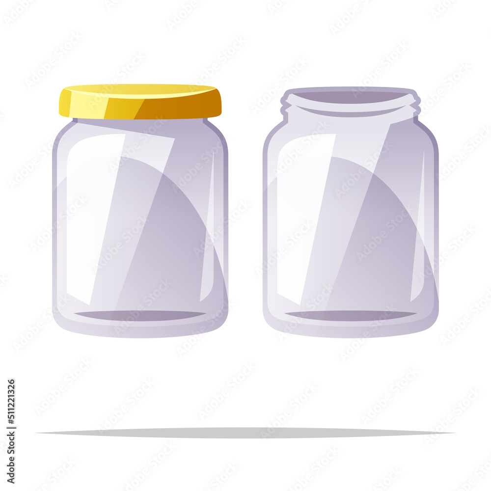 Poster Glass jar vector isolated illustration