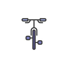 Bicycle front filled outline icon