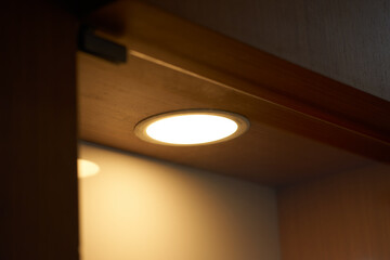 Low Angle View Of Illuminated Lamp - stock photo