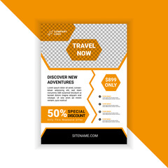 Design of an abstract traveling flyer template
