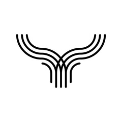 abstract geometrical bull logo design