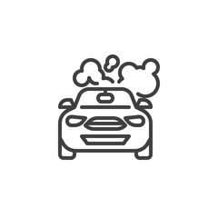 Vehicles, Air Pollution line icon