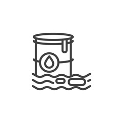 Oil pollution line icon