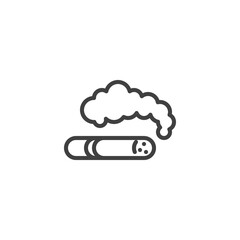 Cigarette smoke line icon