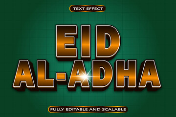 Eid Al Adha Editable Text Effect 3 Dimension Emboss Modern Style