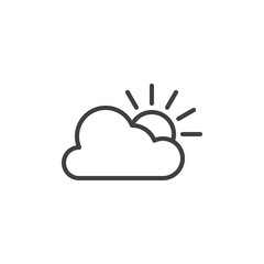 Cloud and sun line icon