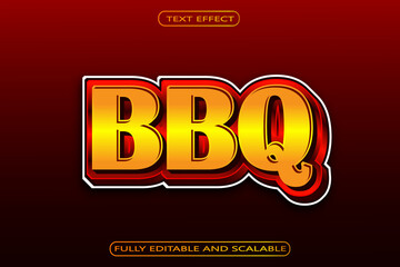 Bbq Editable Text Effect 3 Dimension Emboss Modern Style