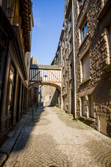 Street in the city of Saint-Malo, Brittany, France