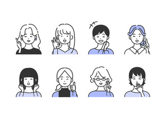 楽しい女性のイラストセット